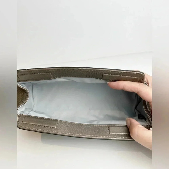 Cole Haan genuine leather clutch purse, pebbled gray, Makeup bag, Event, Formal - Picture 6 of 7